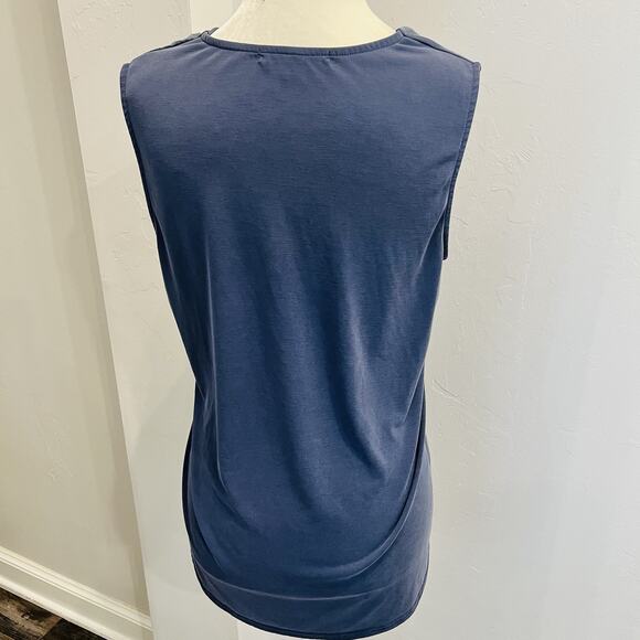 Green Envelope Women’s V Neck Sleeveless Shell Blue/Gray Size M (A0131) - Picture 3 of 5